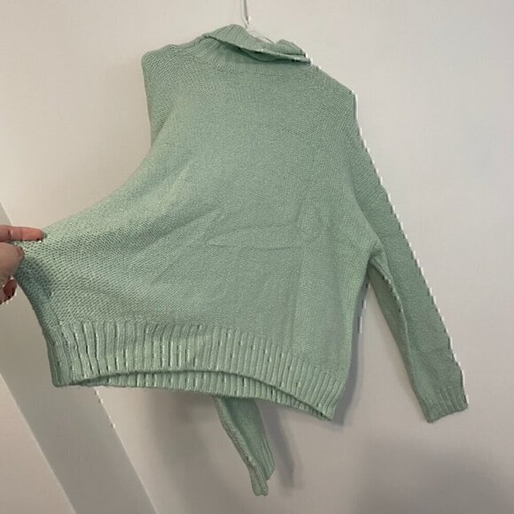 BP NORDSTROM Cozy Cable Knit Turtleneck Sweater Mint Green Chunky Knit Winter L - Picture 13 of 13